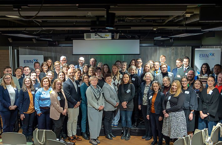 EMN Swedish Presidency Conference 11-12 May 2023 with logotypes of participating organisations